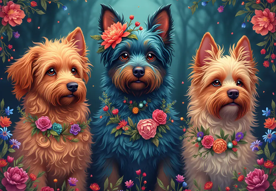 Puzzle Dog trio