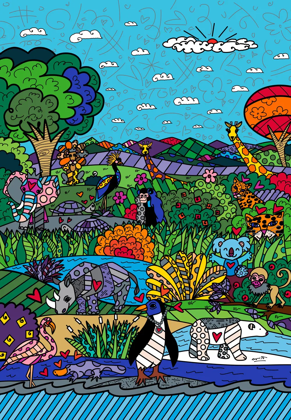 Puzzle Romero Britto: Natura