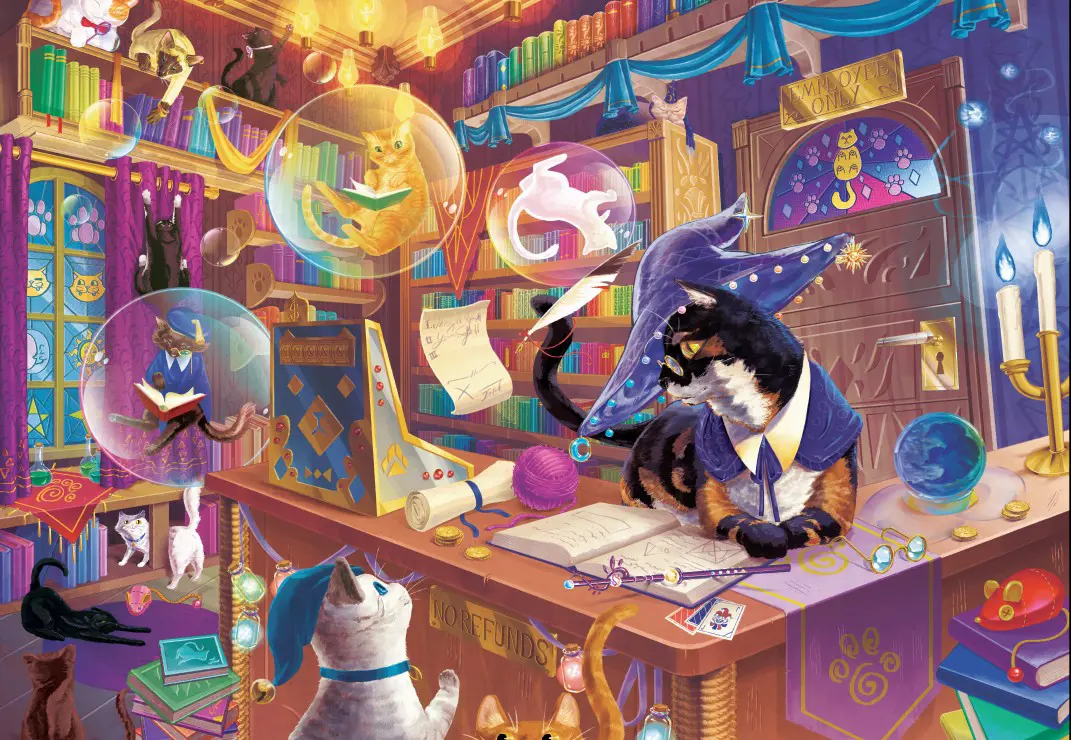 Puzzle Librería Wizard Cat