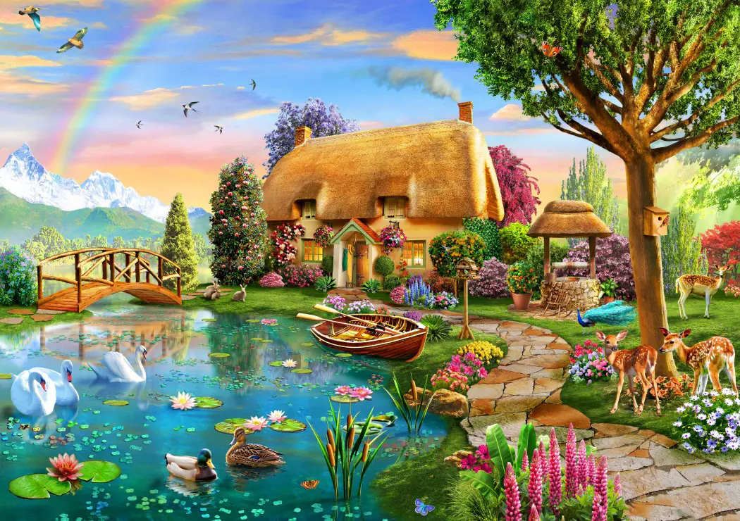 Puzzle Chata pri jazere