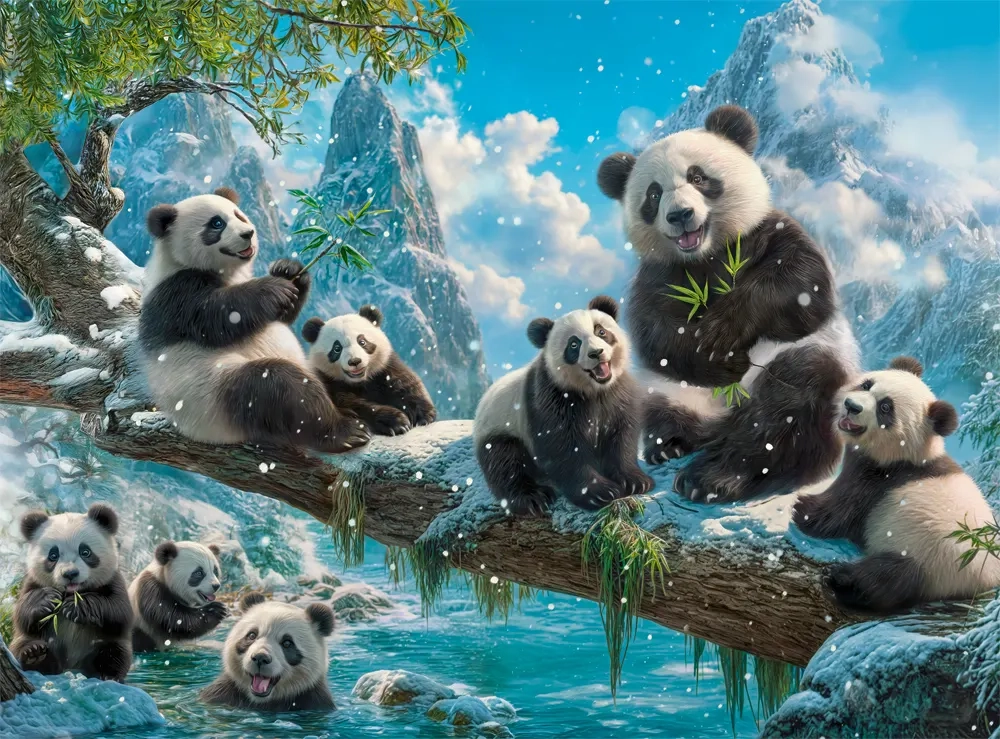 Puzzle Pandas' Winter Fun