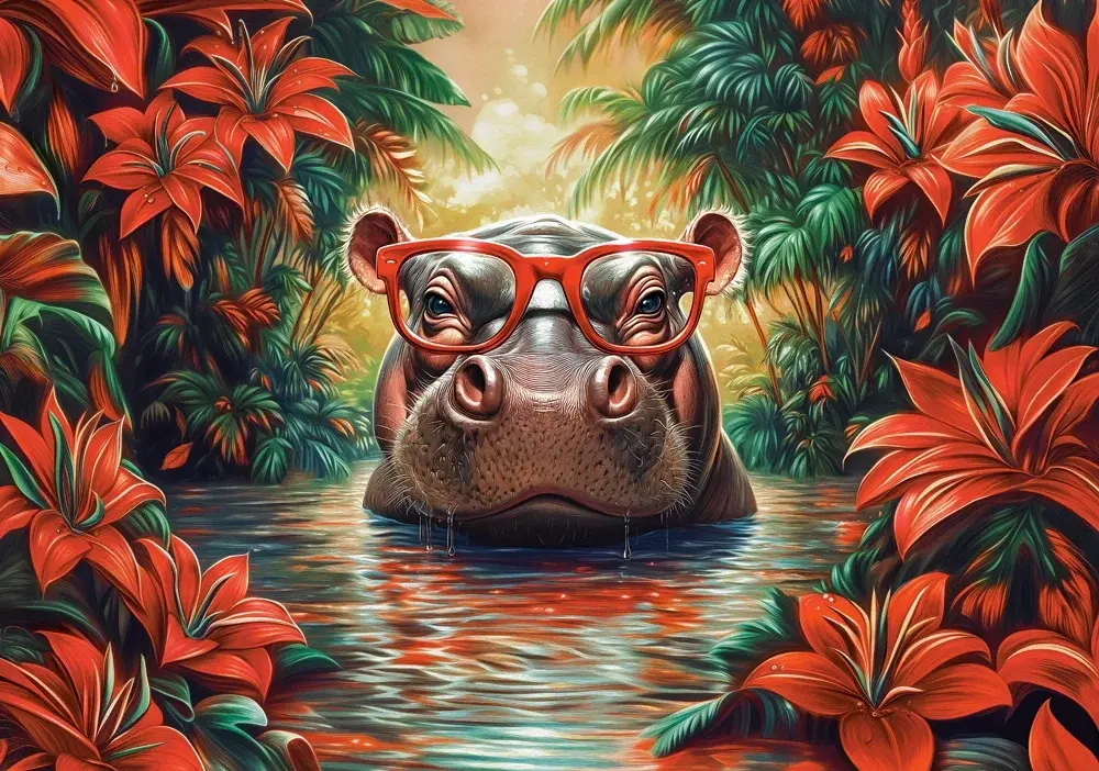 Puzzle Relaxácia s hrochom