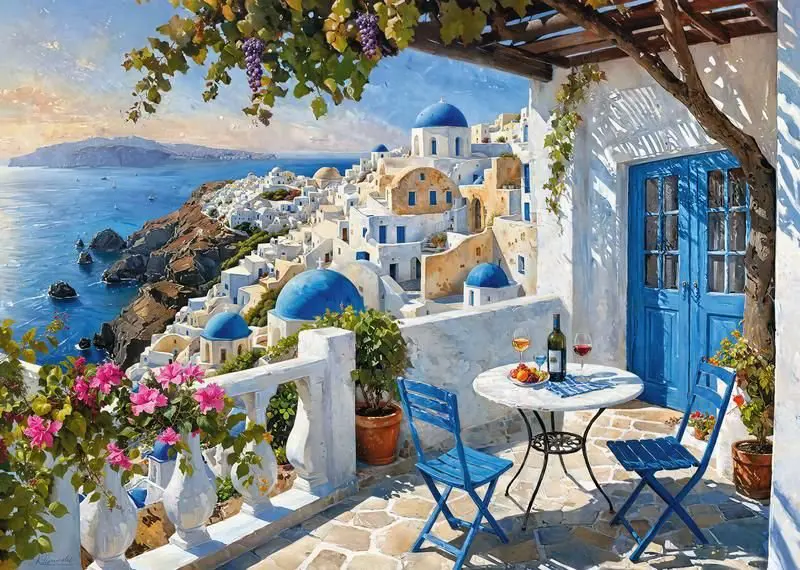 Puzzle Santorini Blues
