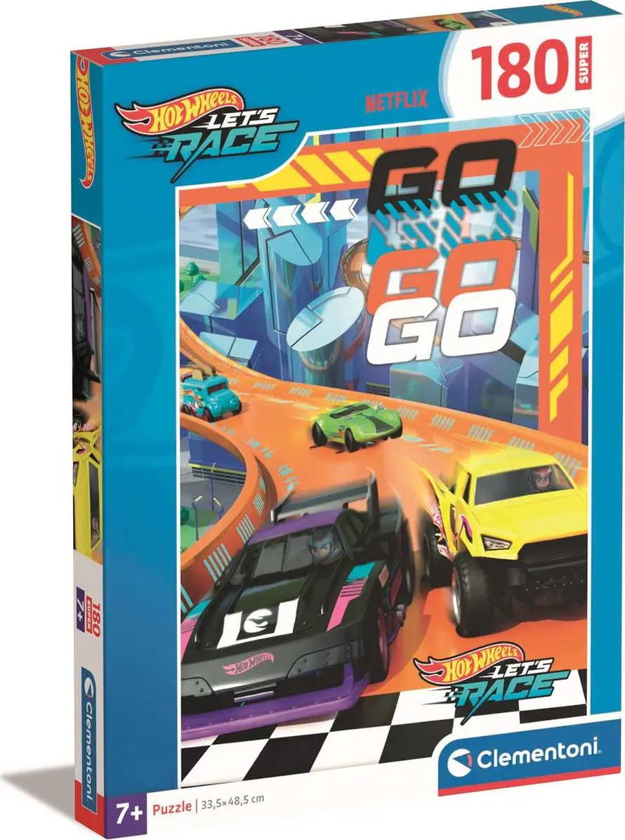 Puzzle Hot Wheels pe drum, 180 Număr piese Puzzle Hot Wheels pe drum, 180 Număr piese