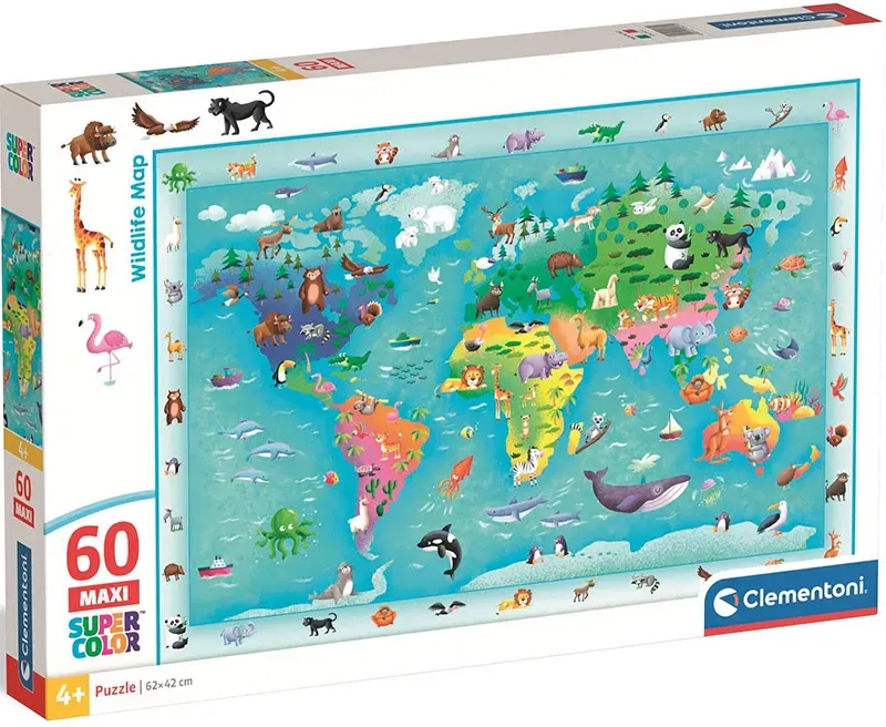 Puzzle Wildlife Map 60 maxi