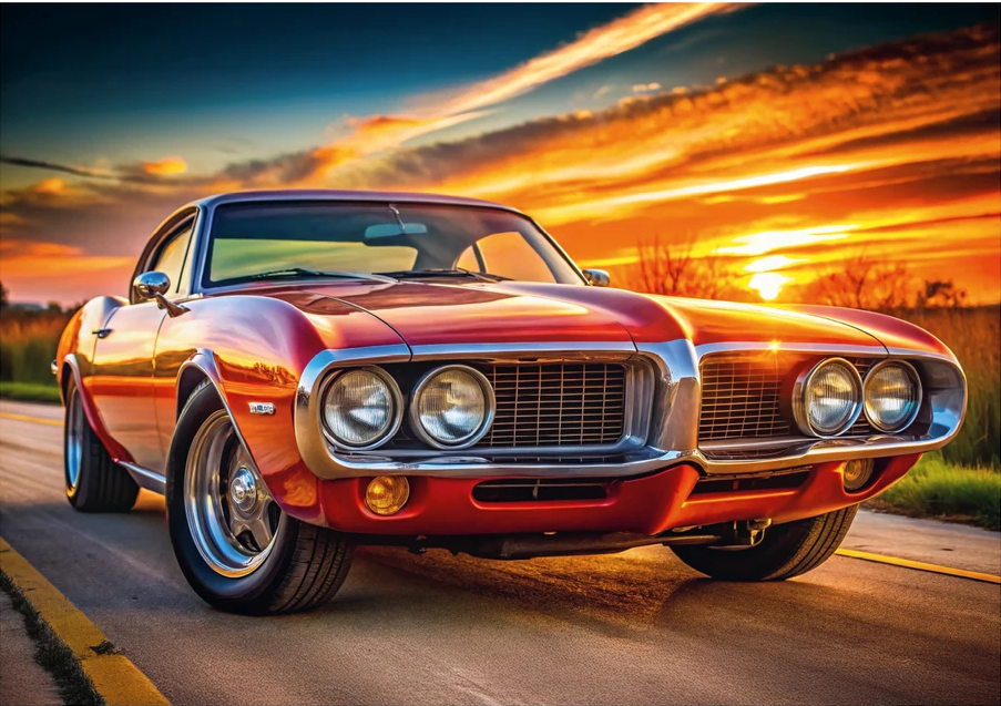 Puzzle Firebird 69 at sunset