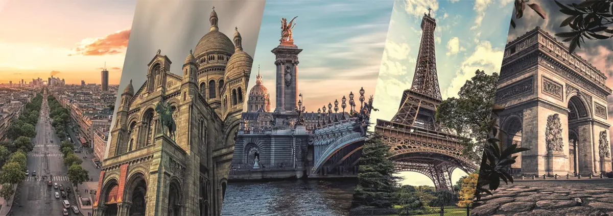 Puzzle Paríž koláž panoráma