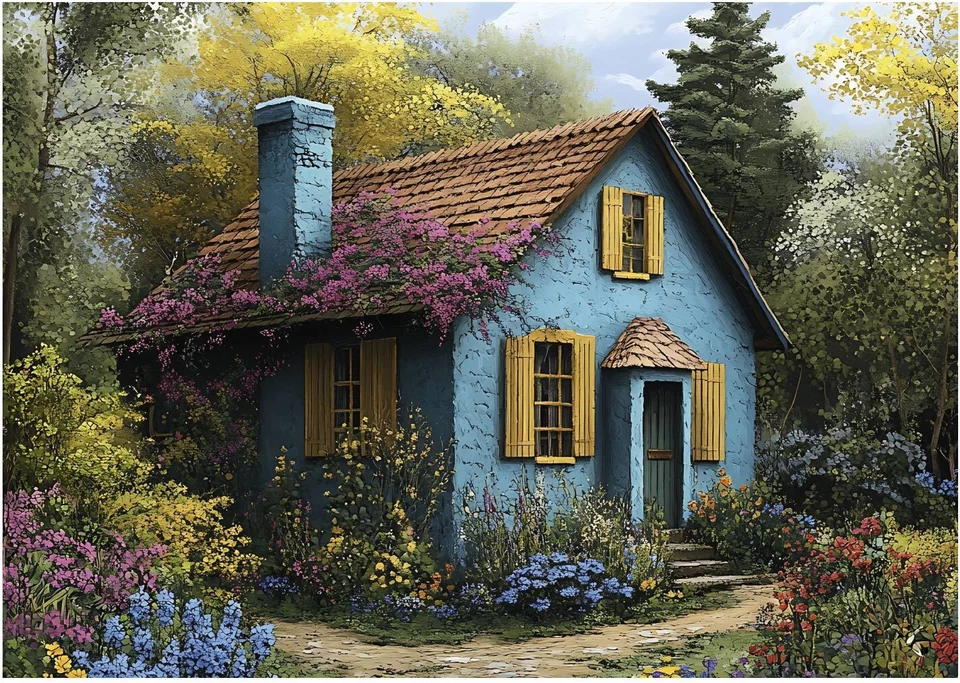 Puzzle Modrý domček