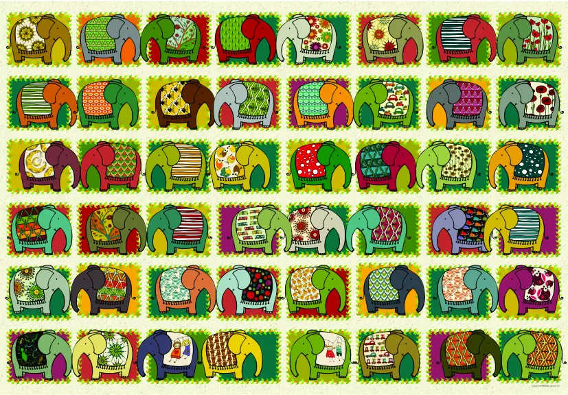 Puzzle David Katai Eszter: Koláž slonů