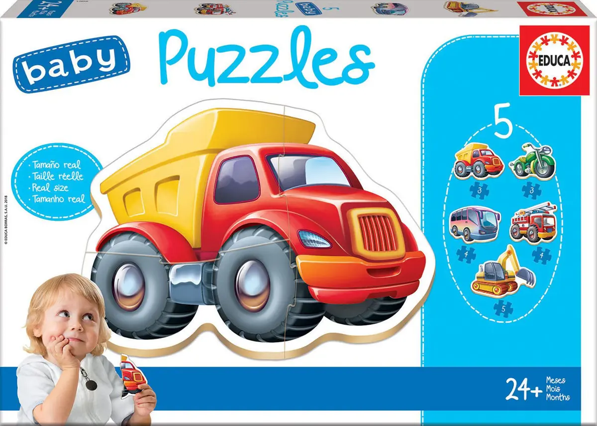 Puzzle 4v1 Baby kolekcia: Doprava
