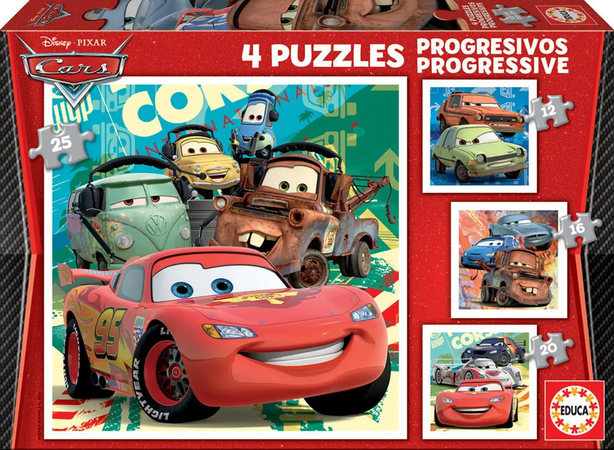 Puzzle 4 az 1-ben Autók