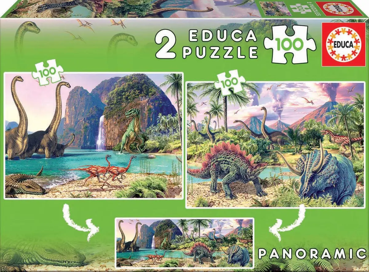 Puzzle 2x100 Dinosaury