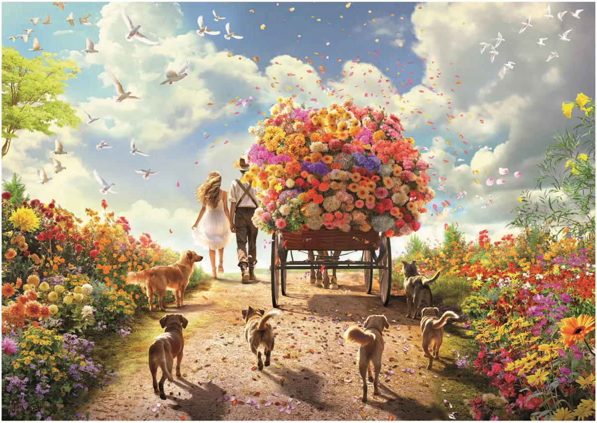 Puzzle Carrying Flowers