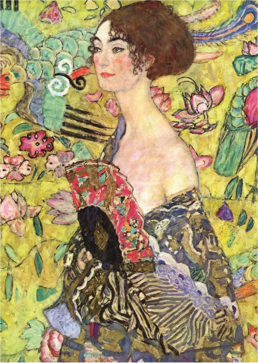 Puzzle Gustav Klimt: Dame mit Fächer
