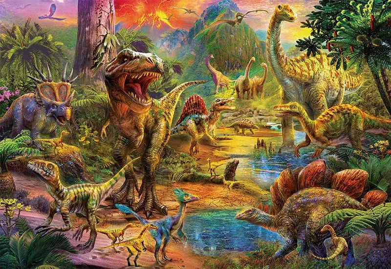 Puzzle Land of dinosaurs
