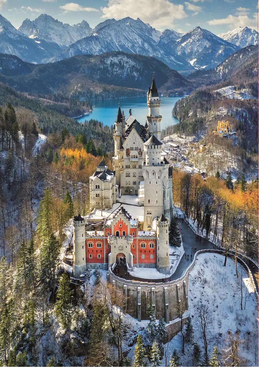 Puzzle Zámok Neuschwanstein zo vzduchu, Nemecko