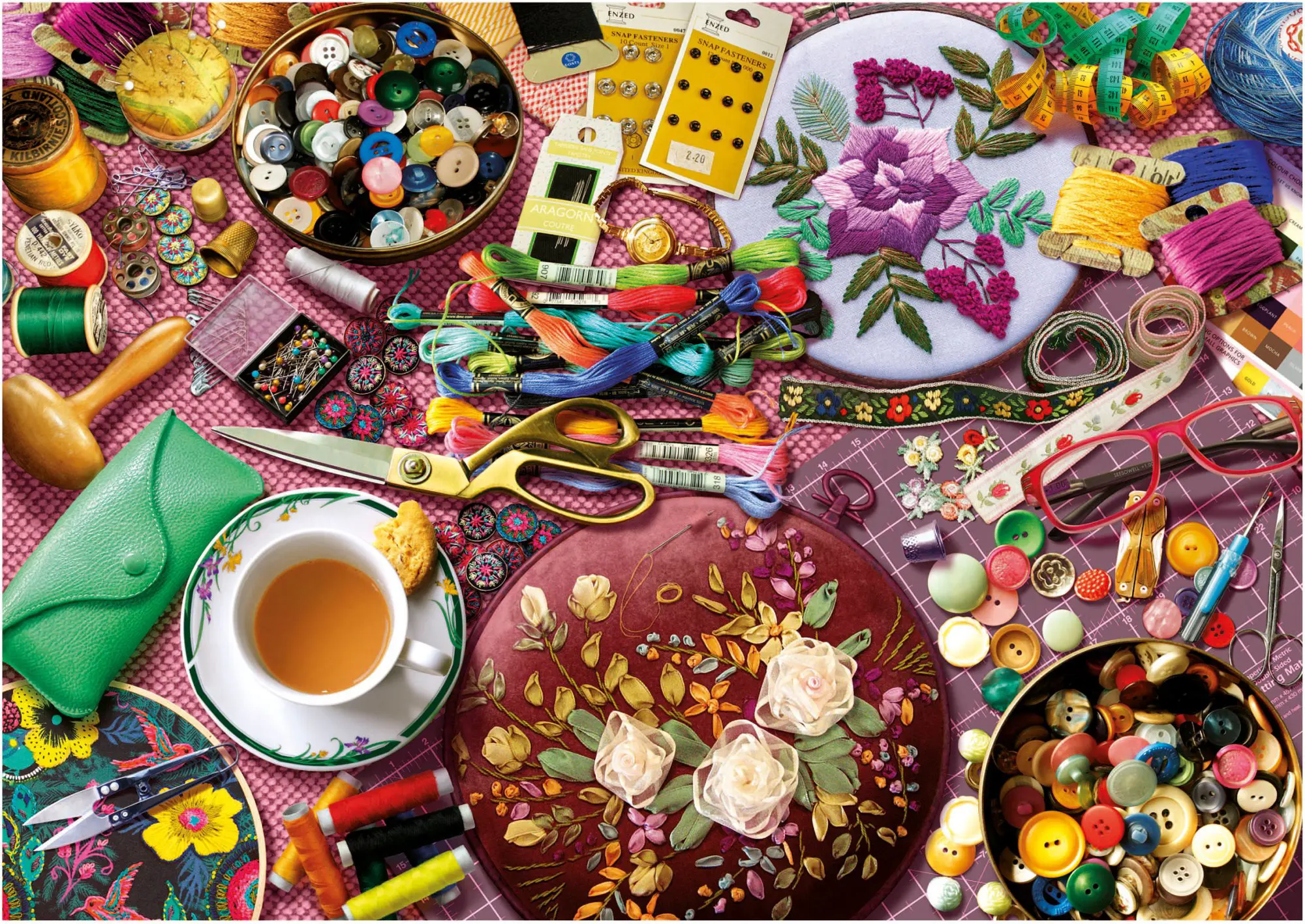 Puzzle Poškodený obal Šijací stôl