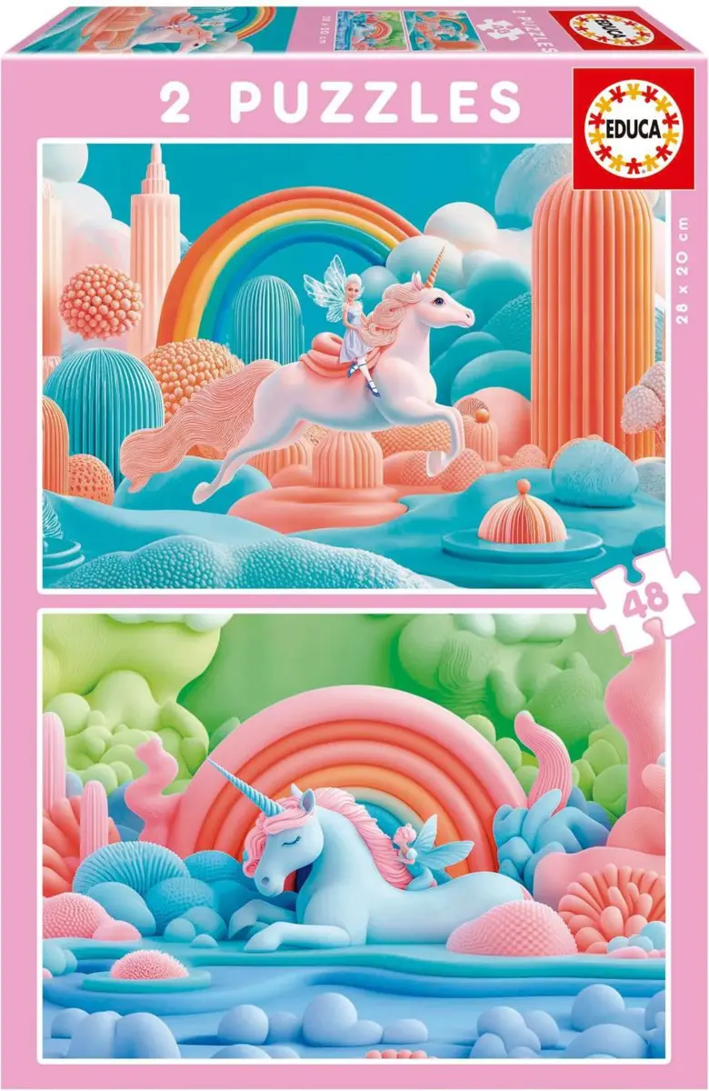 Puzzle 2x48 Magische Eenhoorns