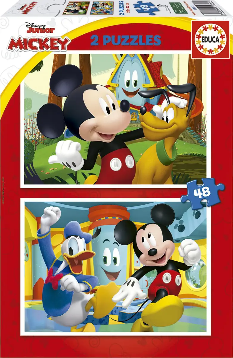 Puzzle 2x48 Mickey Mouse Fun House, 40 - 99 pieces
