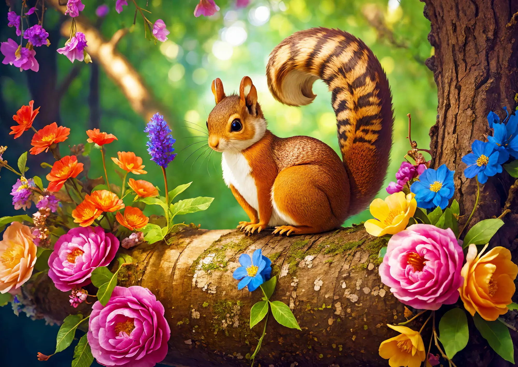 Puzzle Blossom Squirrel