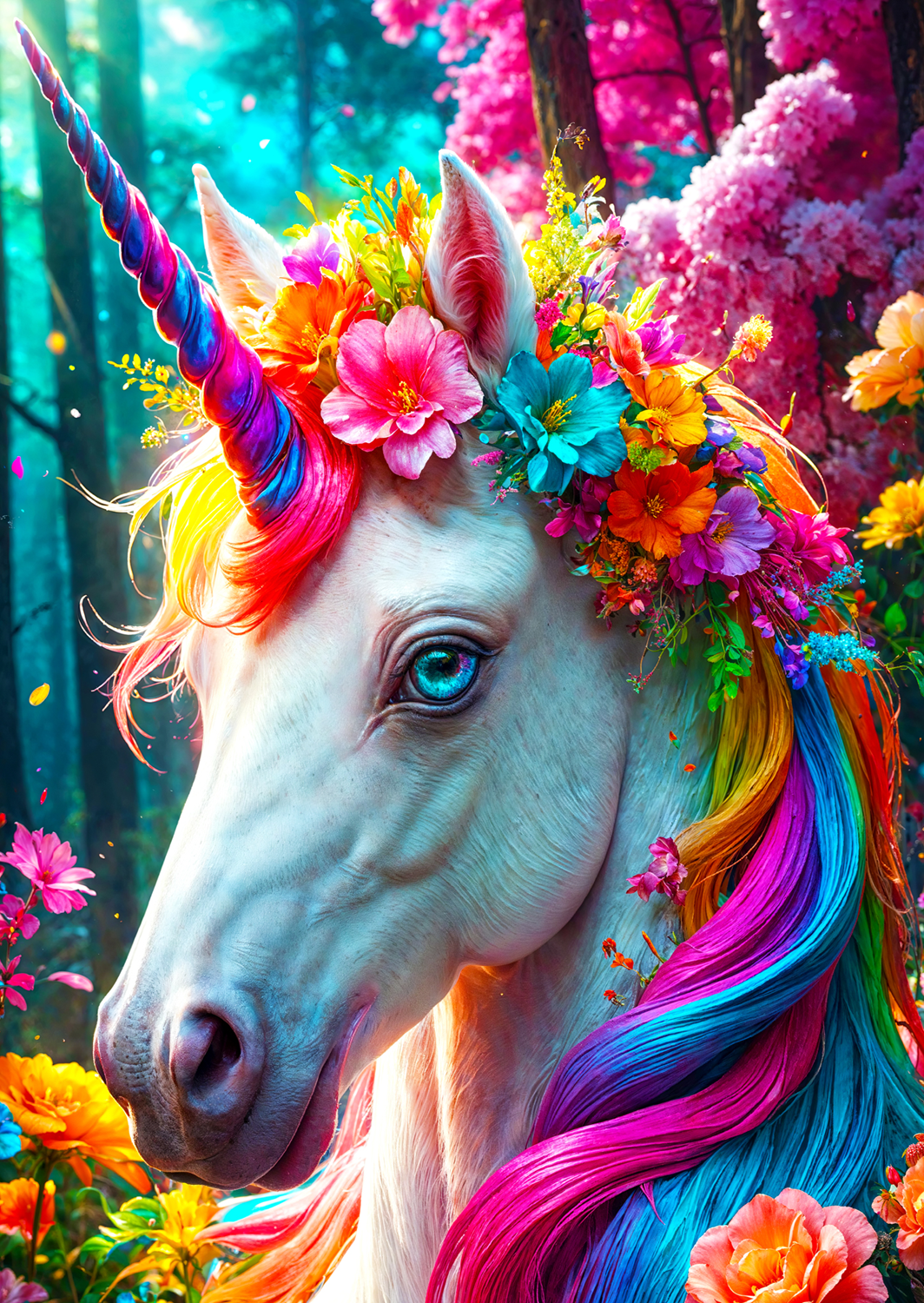 Puzzle Floral Unicorn