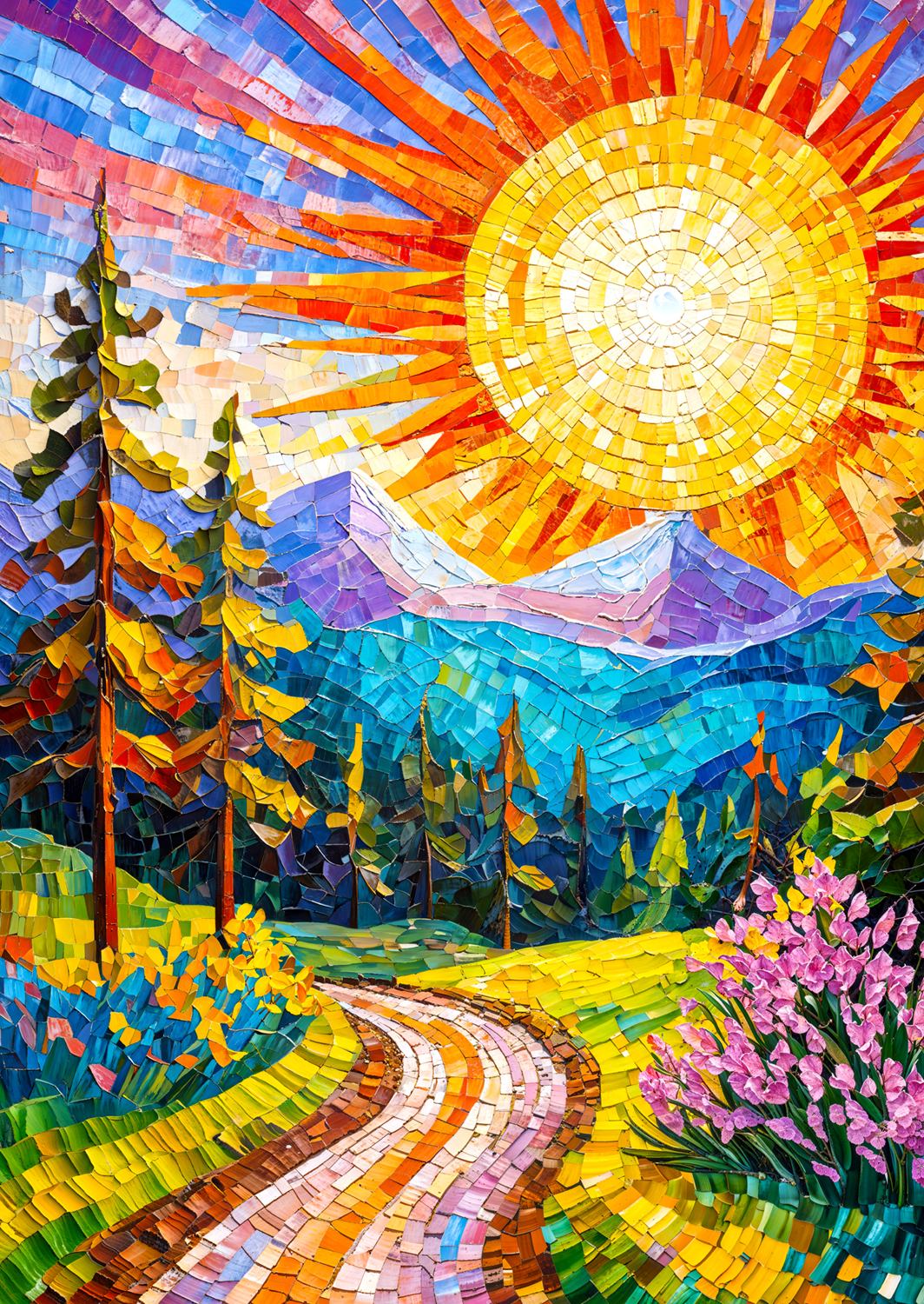 Puzzle Mosaic Sunrise