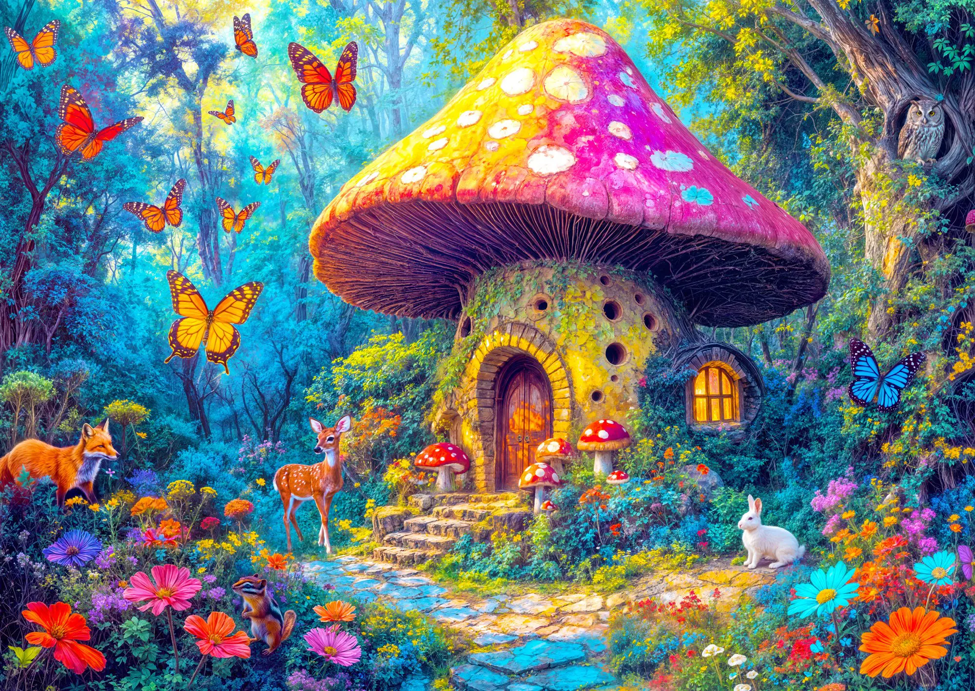 Puzzle Mushroom Cottage