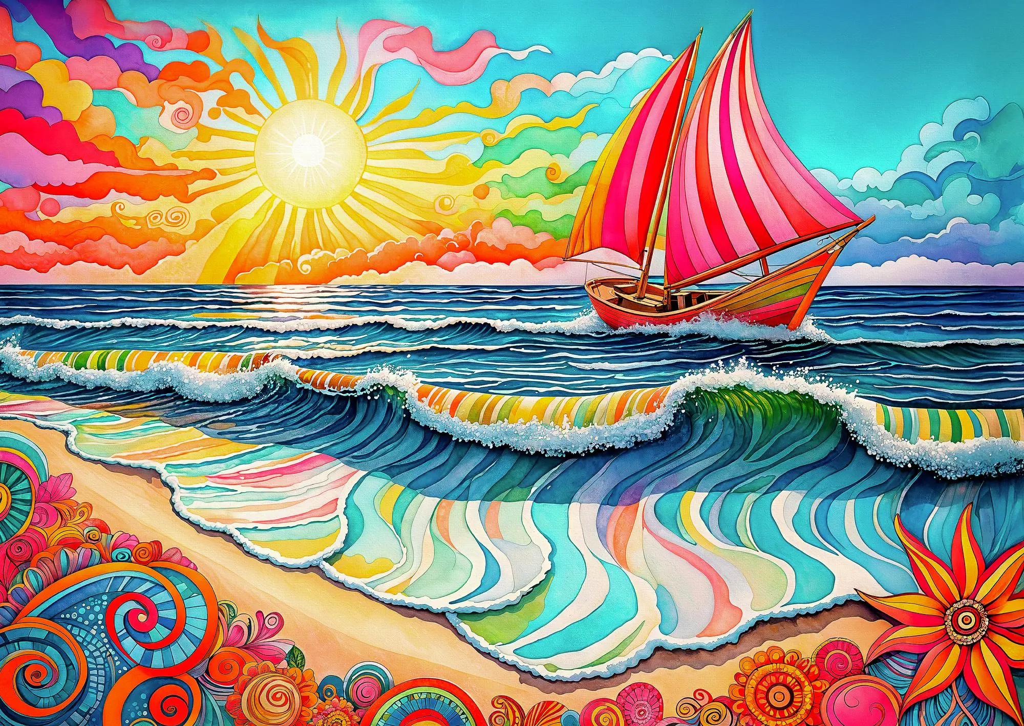 Puzzle Sailing at Sunrise