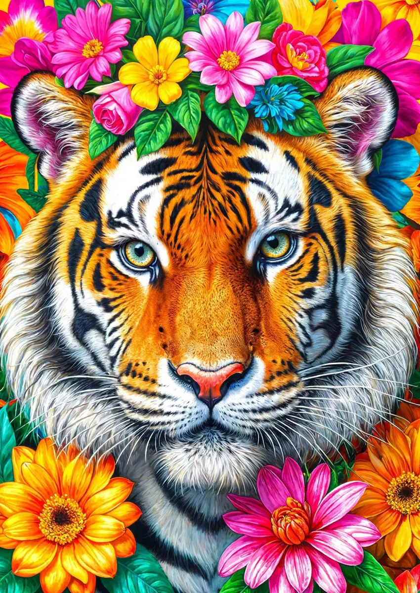 Puzzle Streifen und Blüten