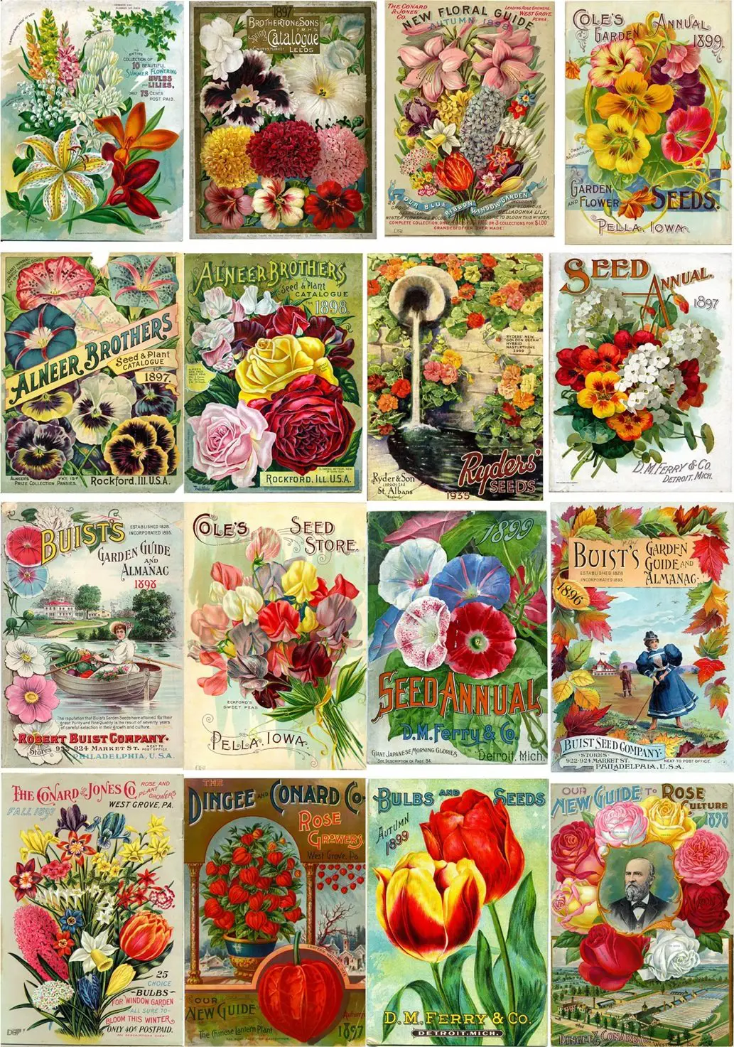 Puzzle Pachete de semințe de flori de epocă