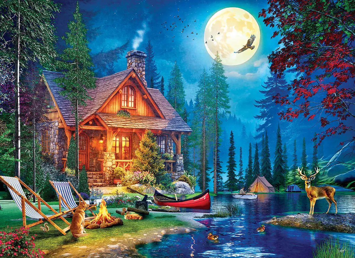 Puzzle Moon Lake Cabin