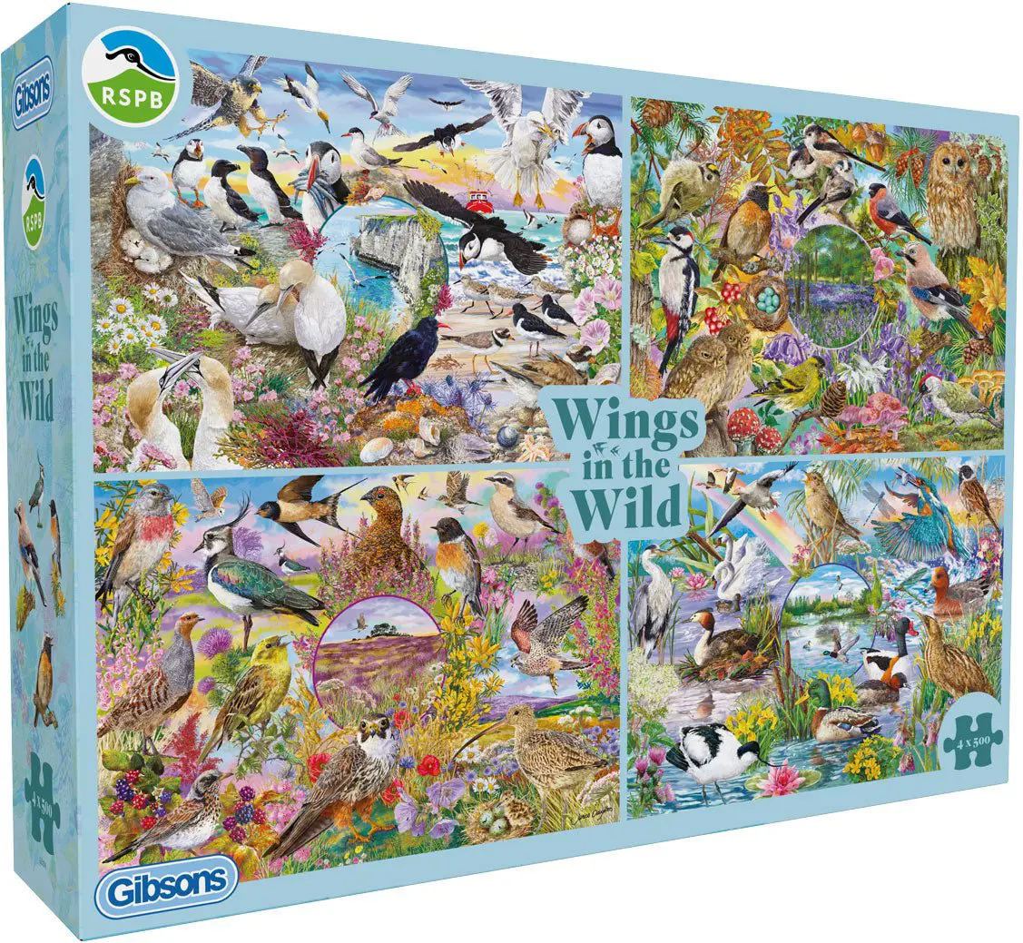 Puzzle 4x500 „Aripile în sălbăticie”