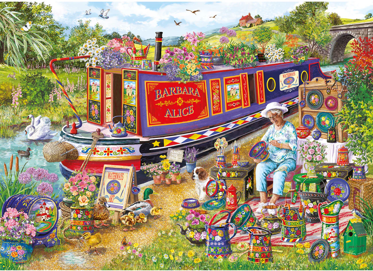 Puzzle Canal Boat Blooms
