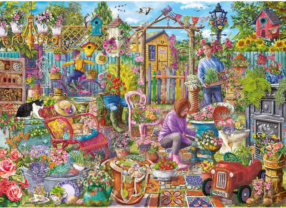 Puzzle Giardino riciclato in modo creativo