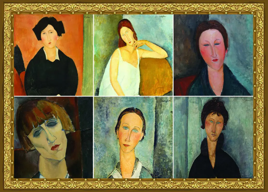 Puzzle Amedeo Modigliani: Modigliani v koláži