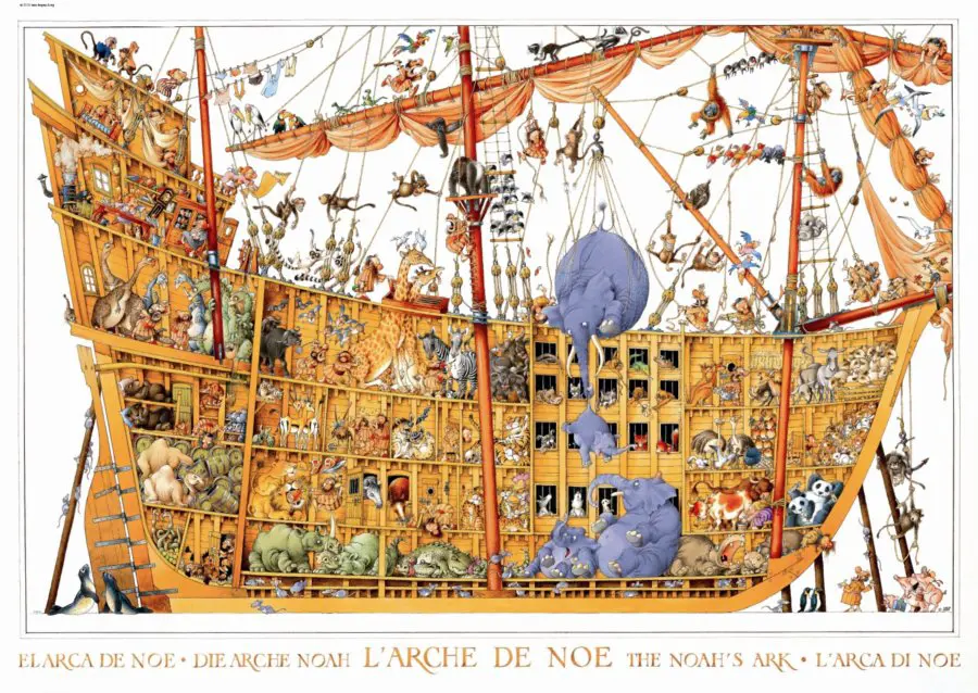 Puzzle Heye LOUP  Happy skiing  500 pièces 1974 avec boîte, sans