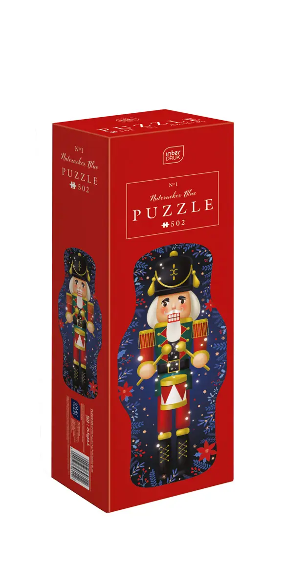 Puzzle Vianoce: Luskáčik – modrý tvarové
