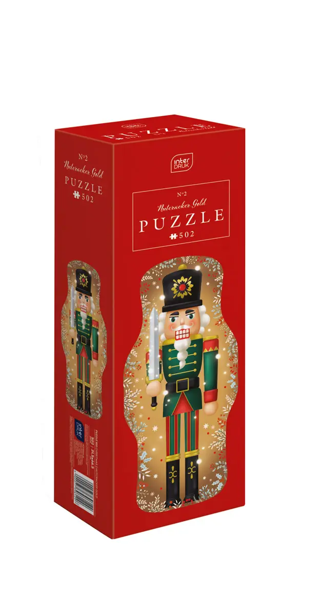 Puzzle Vianoce: Luskáčik zlatý tvarové
