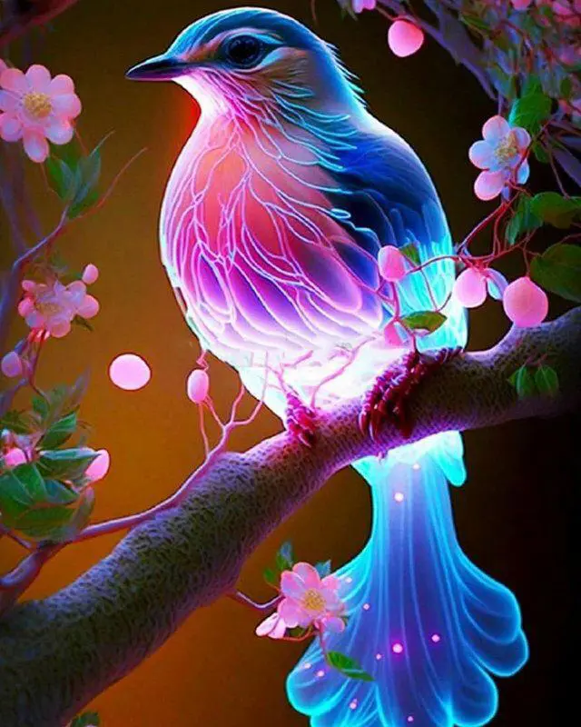 Puzzle Diamantová maľba: Magický vták 30x40cm