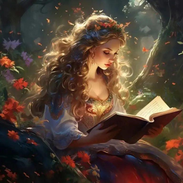 Puzzle Diamantová maľba: Princezná s knihou 30x40cm