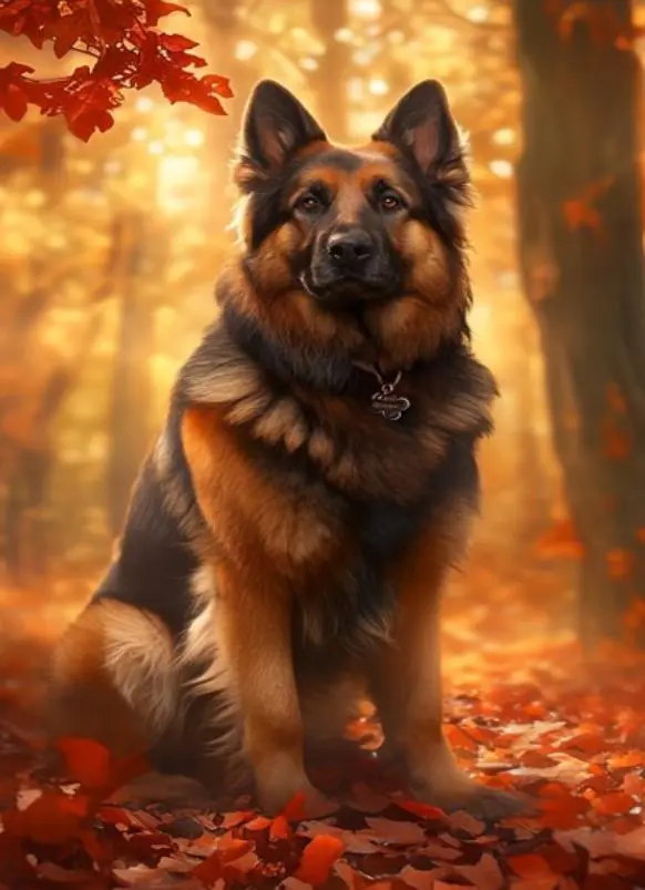 Puzzle Diamant painting: German Shepherd 30x40cm