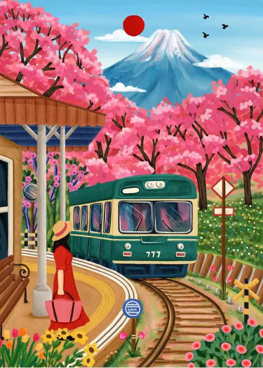 Puzzle Fuji Blossoms