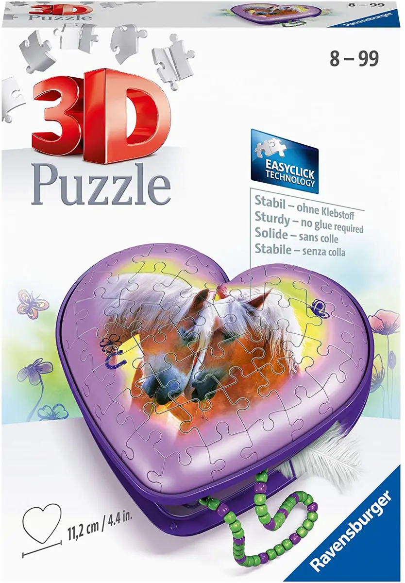 Puzzle Heart Box: Horses