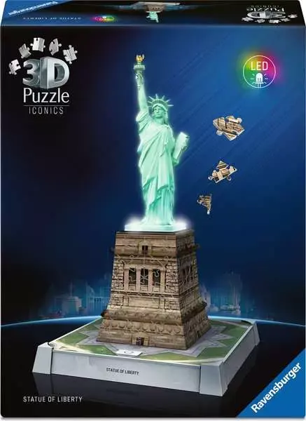 Puzzle Nočná Socha Slobody 3D LED