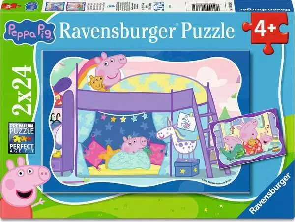 Puzzle 2x24 Peppa Pig: Gute Nacht
