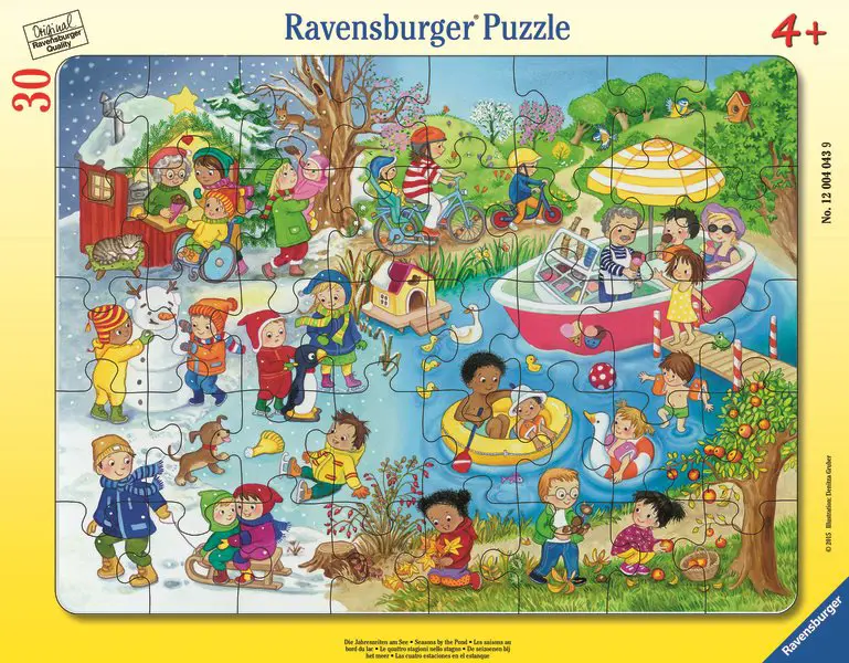 Puzzle 4 årstider ved vandet