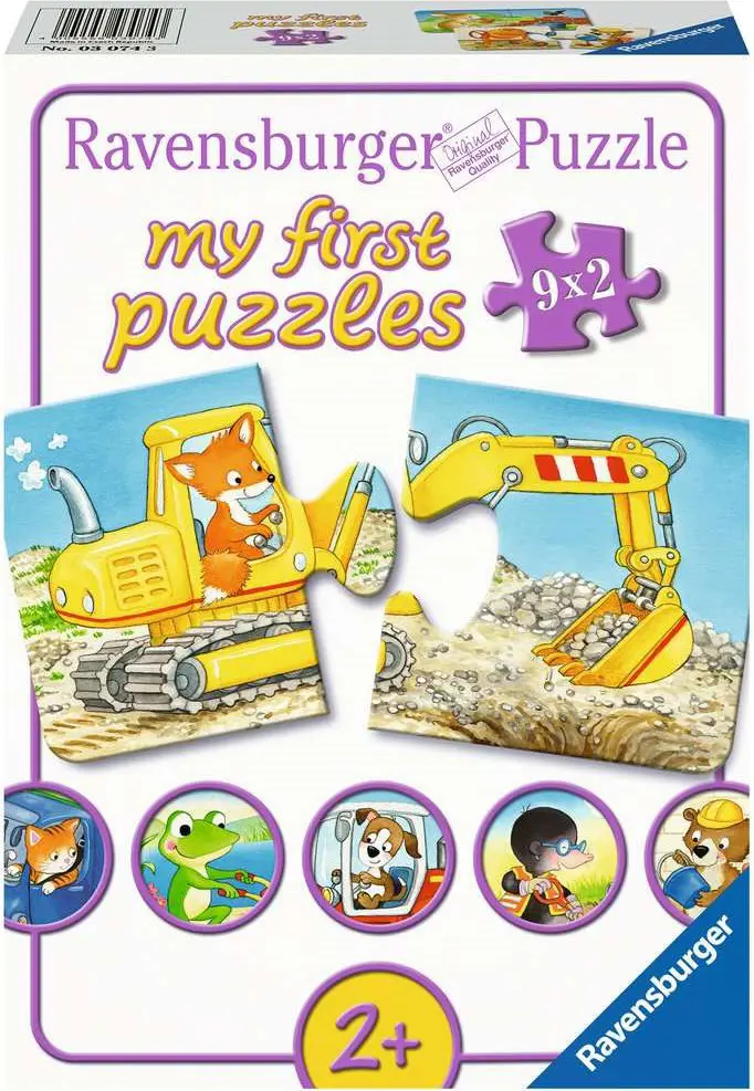 Puzzle 9x2 Meine ersten Puzzles: Tierische Baustelle