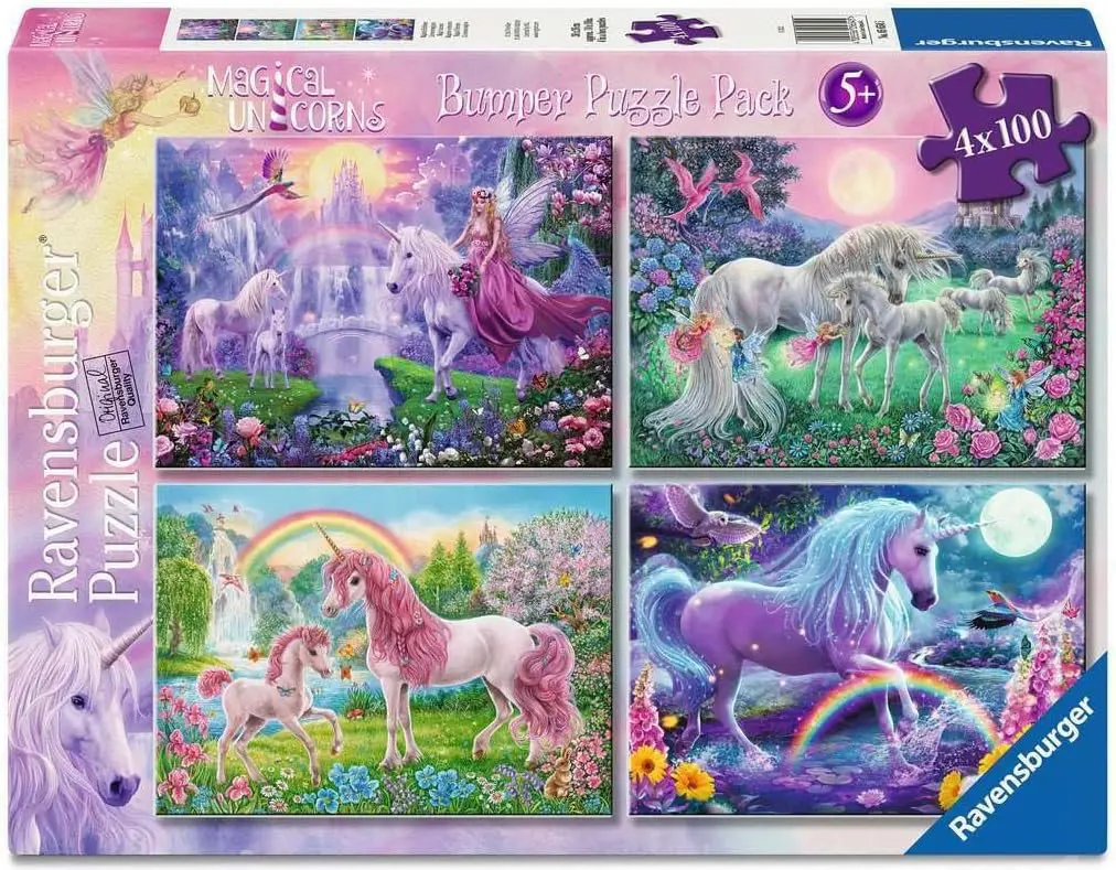 Puzzle 4x100 Unicorni