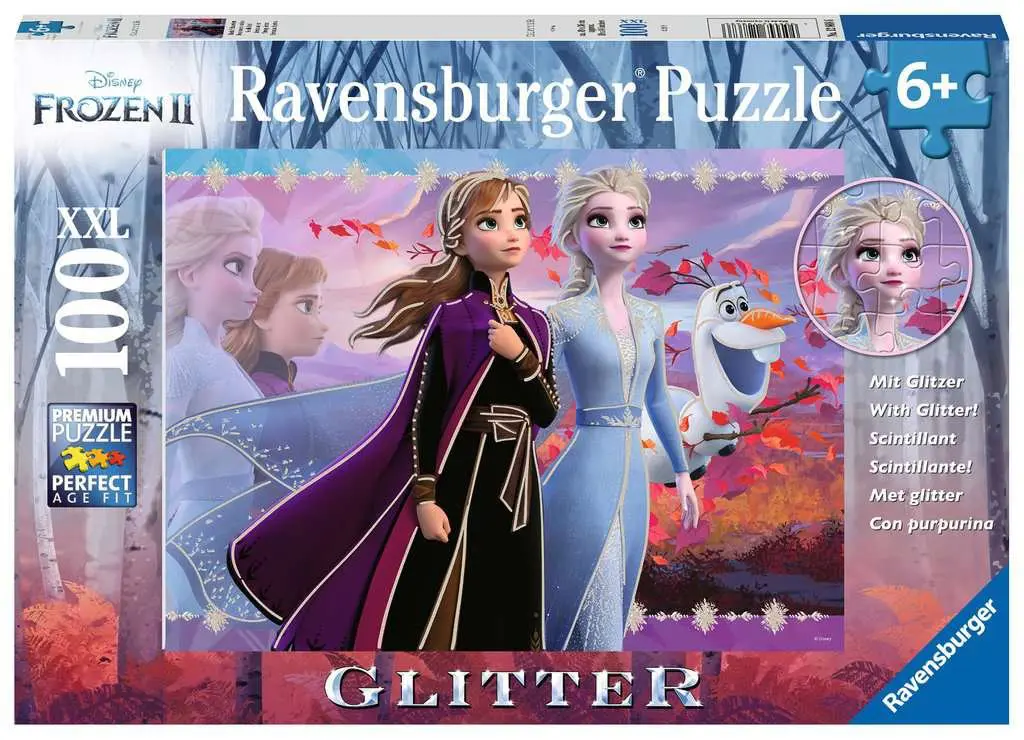 Puzzle Frozen: Surori puternice cu sclipici
