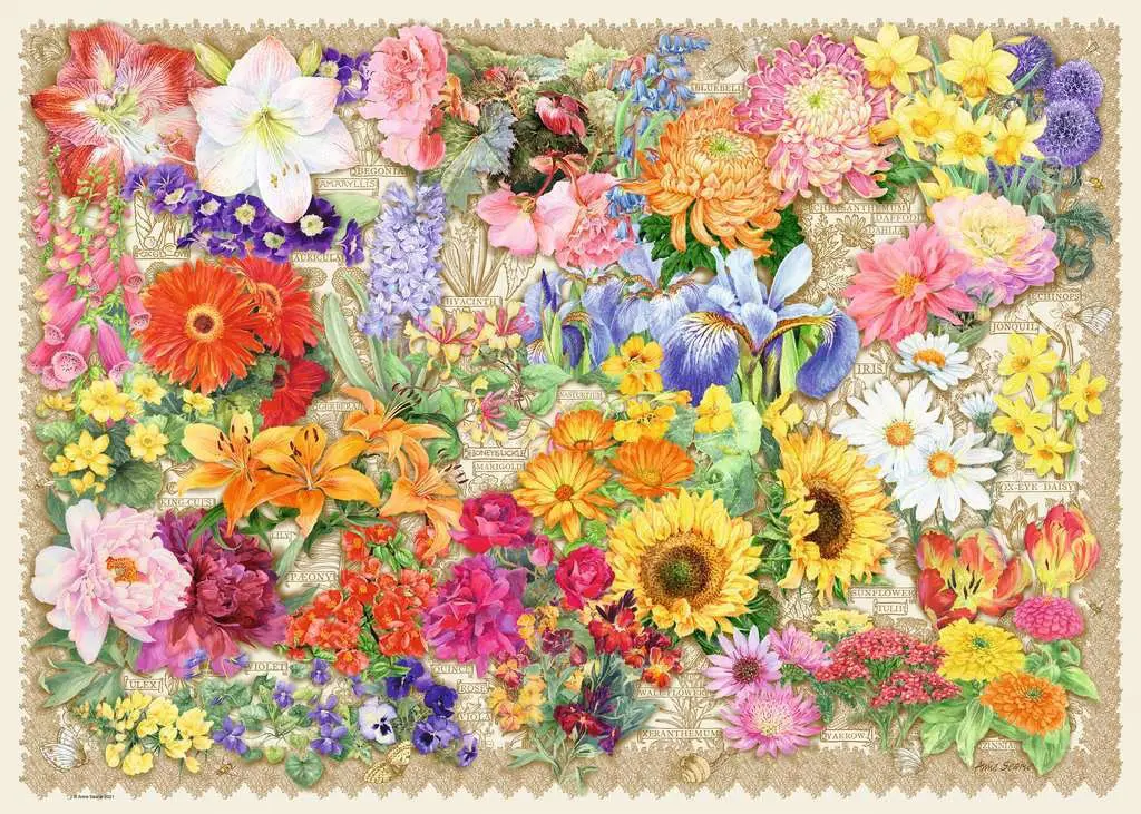 Puzzle Blühende Blumen